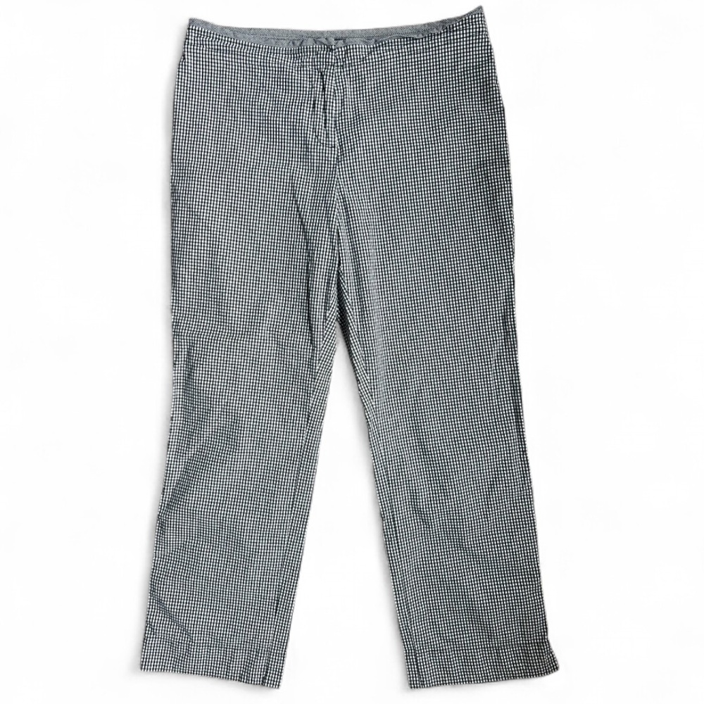 TALBOTS Gingham Mid Rise Straight Leg Ankle Pants Cottage Office Teacher Size 10